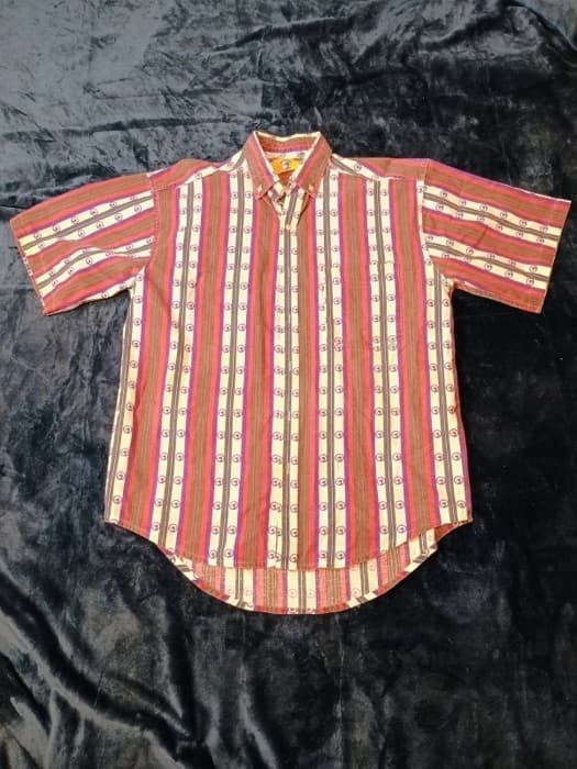 Original photo of striped button-up